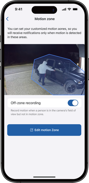 Get notified only when motion is detected within the selected area.